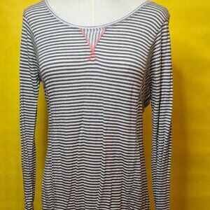 A Pea In The Pod Gray White Striped Maternity Sweater Medium